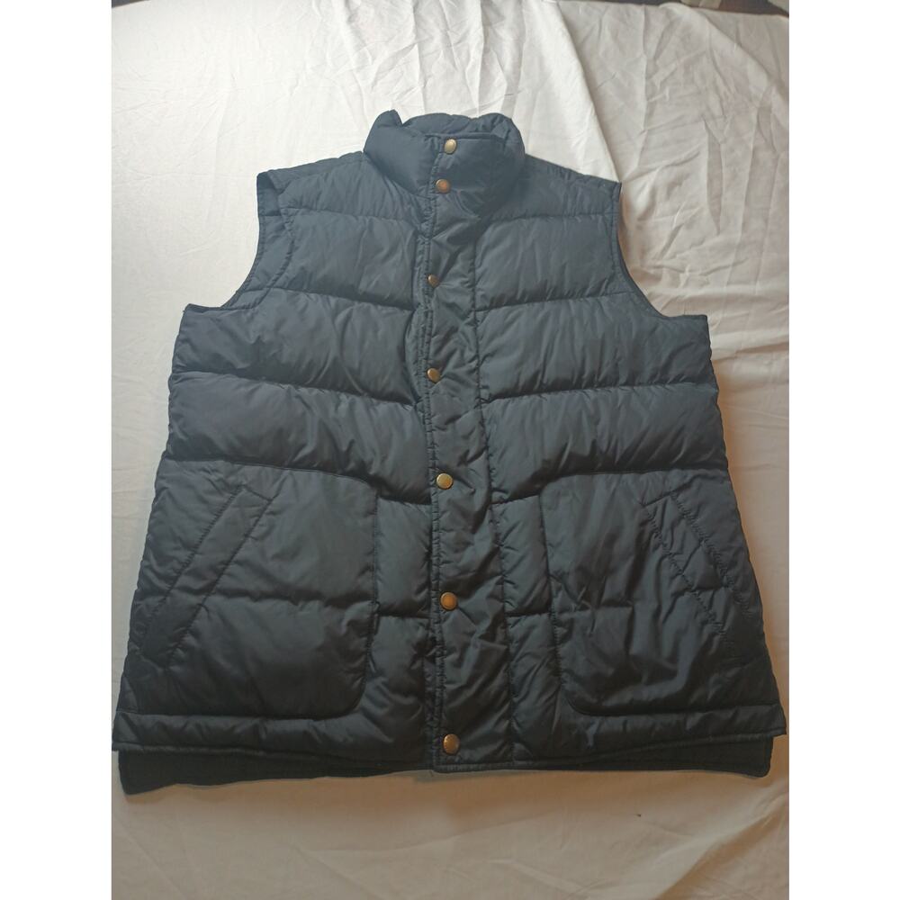 Lands End Goose‎ down Nylon Black Quilted Puffer Vest Women Size Medium